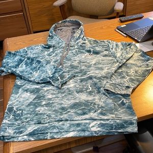 Mossy Oak Men's M Fishing hooded sweat with front kangaroo pocket, Elements Agua